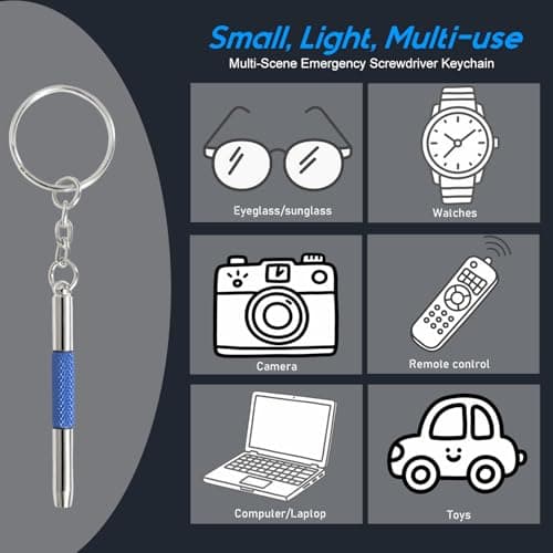 Eyeglass Keychain Screwdriver Repair Kit,MINGFIX 3 in 1 Eye Glasses Tightening Tools Set with Small Phillips,Flathead,Nut Driver Bit for Sunglasses,Eyeglasses and Others view 5