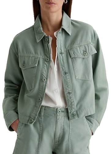 AG Jeans Women's Valleta Utility Shirt Jacket, Sulfur Matcha Latte