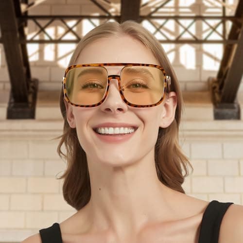 SODQW Oversized Aviator Sunglasses for Women Trendy Big Square Sun Glasses UV Protection 2025 Shades view 2