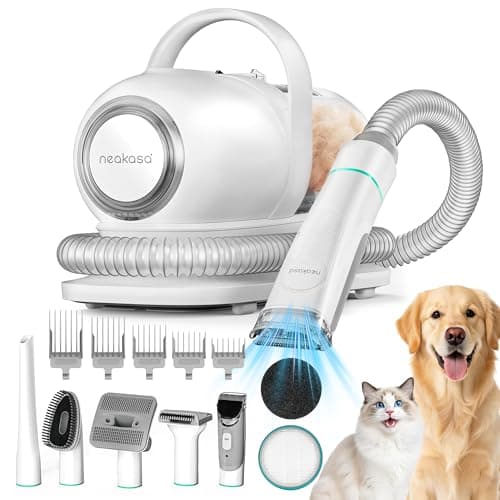 Neakasa P1 Pro Dog Grooming Vacuum Kit, 6-in-1 Pet Hair Grooming with Clippers and Vacuum, 9000Pa Suction, Low Noise, 1L Dust Cup for Home Shedding & Trimming