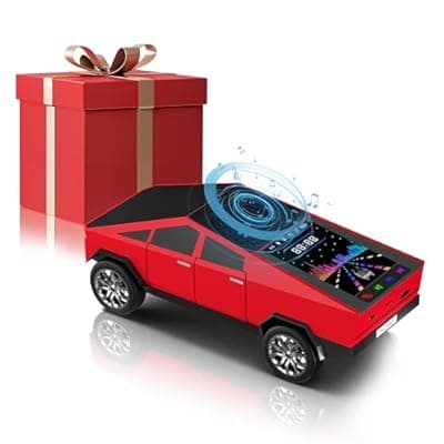 AONOX Cybertruck Bluetooth Speaker for Car, Mini Wireless Speaker with LED Lights, FM Radio, USB/TF Card, TWS Stereo, Desk Gaming Outdoor Use, Gift for Car Lovers