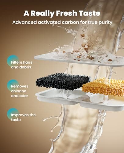 oneisall Dog Water Fountain, 7L/230oz/1.8G Quiet Dog Fountain Water Bowl, Stainless Steel Dog Water Fountain with Visual Water Level&Triple Filtration for Large Medium Small Breed Dogs Pets view 5