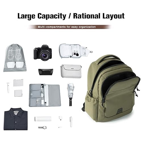 VEAGIA Tactical Travel Laptop Backpacks Large Heavy Duty Work Backpack For Men women Airline Approved (New ArmyGreen) view 3