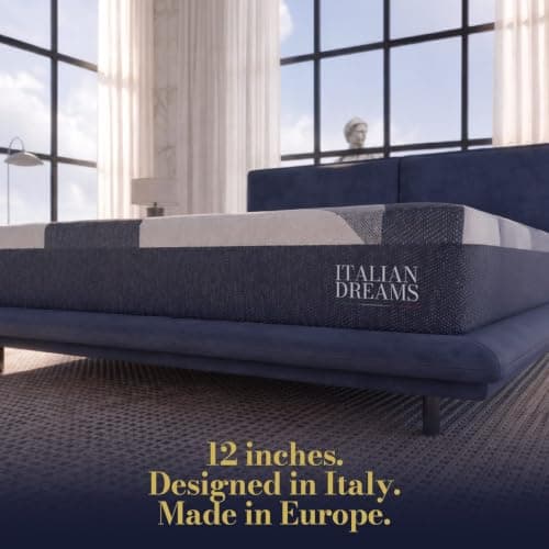 Italian Dreams 12 Inch Queen Hybrid Mattress, Pocket Springs & Cooling Gel Memory Foam, Medium Firm, Luxury Mattress Made in Europe, Fiberglass Free, CertiPUR & Oeko-TEX Certified, 10-Year Warranty view 6