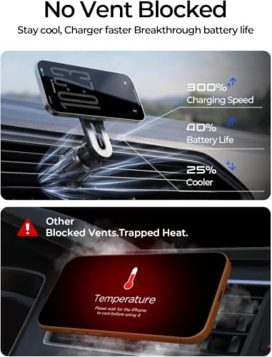 LISEN for Qi2.2 25W MagSafe Car Mount Charger for iPhone 18 Pro Max, Car Vent Magnetic Car Charger Stable Qi2 Magsafe Car Charger Mount Holder,Car Mount,Car Vent Mount for iPhone 18 17 16 view 6