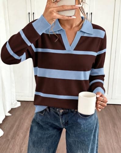 Sweaters for Women Business Casual Fall Outfits 2026 Long Sleeve Basic Tops view 3