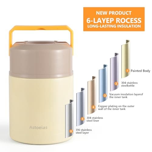 Insulated Thermo Soup Jar for Kids & Adults, 27 oz Stainless Steel Thermal Food Container with Spoon, Triple Layer Insulation (Gray) view 6