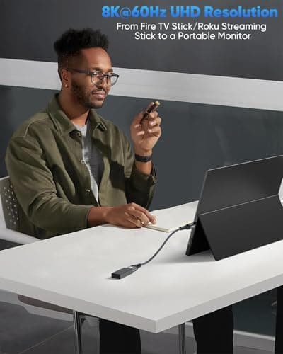 ZeniKon 8K Mini HDMI to HDMI Adapter Male to Female, Mini HDMI Adapter Support 8K@60Hz, 4K@120Hz, 48Gbps, 3D, Dynamic HDR Compatible with Portable Monitor, Tablet, Camera, Laptop, HDTV view 6