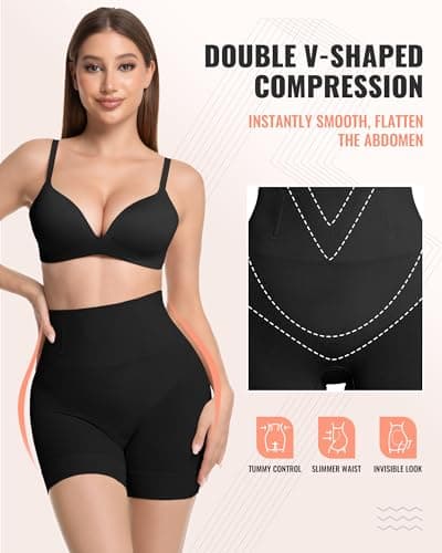 ForeverShaper Tummy Control Shapewear for Women Seamless Girdle Shapewear Shorts Mid Waist Body Shaper Thigh Slimmers view 4