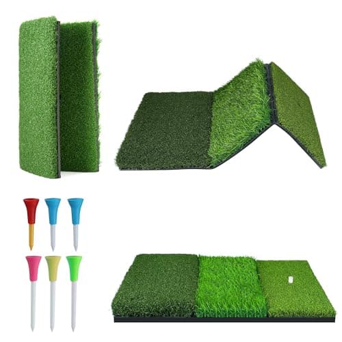 NEWCARE Golf Hitting Mat, Thickened Golf Practice Mat for Indoor Outdoor Training, Swing Path Hitting Turf Mat with Non-Slip Rubber Backing, Golf Accessories Gifts for Men& Dad &Husband — image 1