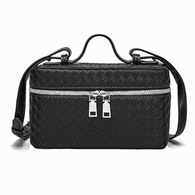 Kiss Sea Women's Top-Handle Handbags Woven Crossbody Bag Leather Shoulder Bag with Adjustable Strap for Daily Use