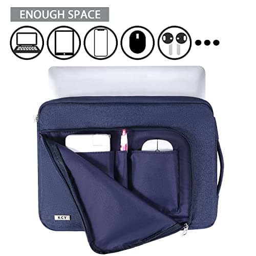 KCY Laptop Sleeve Case 13 14 Inch Compatible with MacBook Air 13, MacBook Pro 13/14, IPad Pro 13, Waterproof Slim Computer Cover Bag with handle, Blue view 6