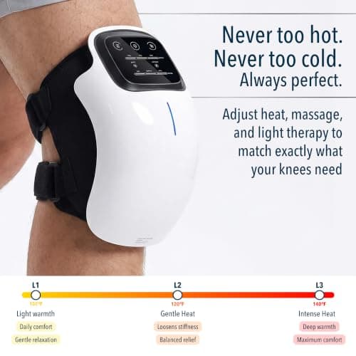 Knee Massager Smart for Pain Relief with Heat and Red Light Therapy, 2026 Updated Edition, Relax Tight Muscles, Ideal Gift for Men & Women, FSA-HSA Eligible view 3