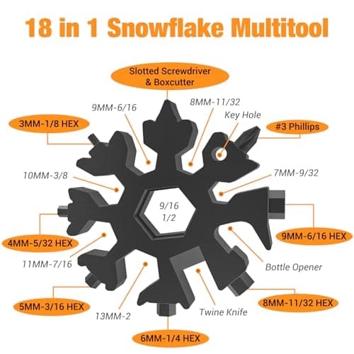 WEARXI Stocking Stuffers for Men, Gifts for Men 18 in 1 Snowflake Multitool view 2