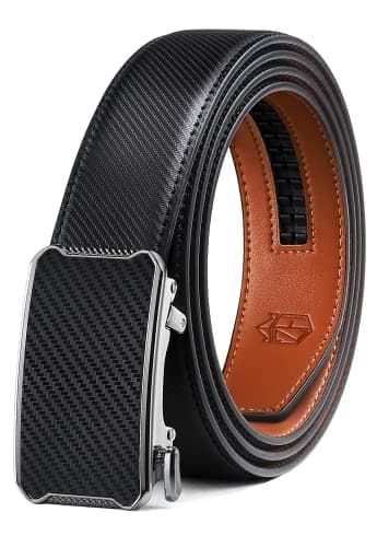 Zitahli Belt Men,Leather Ratchet Belt for Men Dress Casual Every Day with Adjustable Buckle,Trim to Fit For Gift view 1