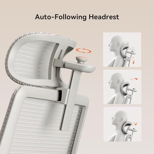 Newtral Office Chair Ergonomic with Footrest, Auto-Following Lumbar Support, High Back Desk Chair with 4D Armrest,136° Tilt Lock, Adjustable Seat Depth & Height (Supreme, Grey) view 5