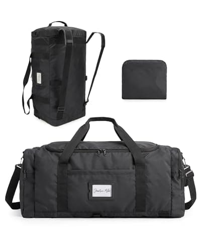 BAGSAMRT 60L Foldable Duffle Bag for Travel, Large Travel Duffel Bag for Men, 4 in 1 Travel Backpack, Carry on Weekender Bag, Black — image 1