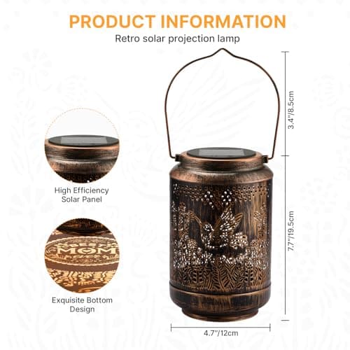 Mothers Day Gifts for Mom Solar Lanterns Outdoor Waterproof, Mom's Birthday Gifts Solar Lights Garden Decor, Birthday Gifts for Mom Hanging Light Yard Decoration Outdoor, Backyard, Patio, Porch view 5