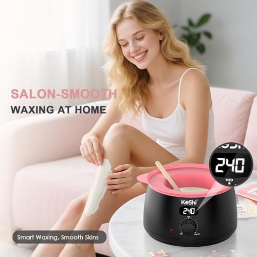 KeShi Waxing Kit for Women and Men, Digital Wax Warmer with 6 Bags Hard Wax Beads, at-Home Hair Removal Wax Kit for Full Body, Face, Eyebrow, Bikini, Legs, Brazilian Sensitive Skin view 6