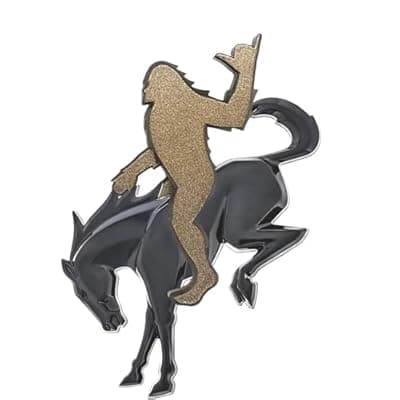 Add-A-Squatch Emblem for Your Bronco,3D Tailgate Emblem Overlay for SUV - Universal Fit 3"x4" Raised Design, Black Automotive Decor with 3M Tape (Loose & Horse Emblem Set, Bronze)