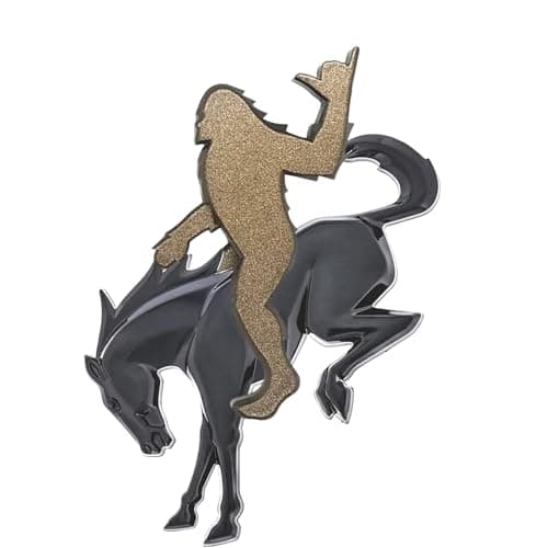 Add-A-Squatch Emblem for Your Bronco,3D Tailgate Emblem Overlay for SUV - Universal Fit 3"x4" Raised Design, Black Automotive Decor with 3M Tape (Loose & Horse Emblem Set, Bronze) — image 1