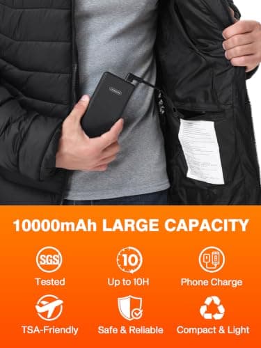 Heated Jacket for Men and Women, Ski Jacket with 10000mAh Battery | Heated Jacket for Men and Women, 15 Heating Zones, 10000mAh Battery, Skiing, Hunting, Camping, Hiking, Fishing, Outdoor Work view 3