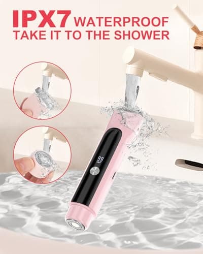 Bikini Trimmer for Women Pubic Hair,Electric Razors with Dual Heads for Body, Rechargeable IPX7 Waterproof Bikini Shaver for Travel,Facial Hair Remover for Leg Arm Face view 5