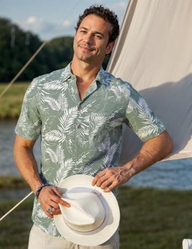 Men's Hawaiian Shirt Funky Blue Beach Printed Tropical Beach Shirt Casual Button Down Short Sleeve Floral Shirts Tops view 4