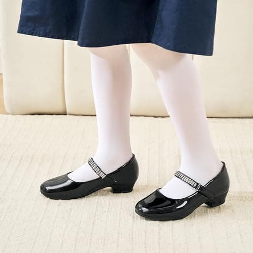 Stelle Girls Mary Jane Dress Shoes Low Heel Glitter Patent Bow Kids Party Wedding Flower Girl School Shoes(Toddler/Little/Big Kid) view 2