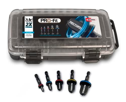 RectorSeal Pro-Fit 87001 Precision Quick Flaring Kit, with 5 Color Coded Bits for Quick & Easy Sizing Identification 1/4" Through 3/4", Creates Leak Free Flares in Seconds, HVAC