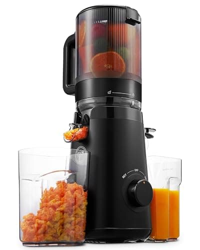 TUUMIIST Juicer Machines, Cold Press Juicer with 5.3" Extra Large Feed Chute Fit Whole Fruits & Vegetables Easy to Clean, High Juice Yield, BPA Free (Black) view 1