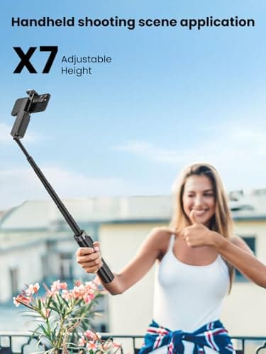 AOCHUAN Auto Face TrackingTripod, w/Gesture Control for iPhone,Extendable Pole, 360° Rotating Selfie Stick,Wireless Remote,Video Recording 4-Leg Stable & Portable Tripod view 4