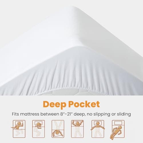 MATBEBY King Size Mattress Pad - Cooling Breathable Mattress Topper, Quilted Fitted Mattress Protector, Pillow Top Mattress Cover with 8-21" Deep Pocket, Soft, Machine Washable, White, 78x80 Inches view 6