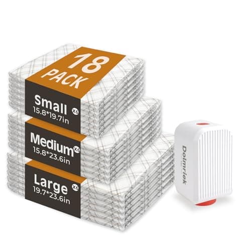 Dolmriek Travel Vacuum Storage Bags with USB Electric Pump, 18 Pack Compression Seal Bags for Luggage and Suitcase, Space Saver for Clothes and Clothing