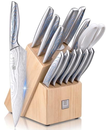 PAUDIN 14-Piece Knife Block Set with Sharpener, Cooking Gifts — image 1