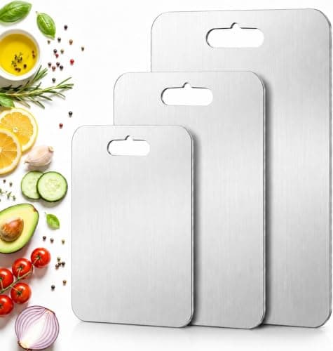 Titanium Cutting Board Set of 3,Pure Titanium Cutting Boards for Kitchen | Dishwasher Safe Double Sided Non Toxic Cutting Board, Ideal Charcuterie & Chopping for Meat, Hygiene Durable（XL+L+M) — image 1