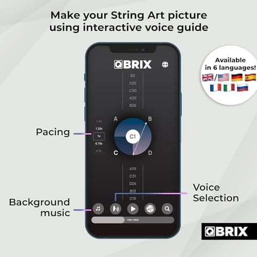 QBRIX Custom String Art Kit | DIY Craft Kit for Adults for Handmade Home Décor Creation | All-in-One Photo String Art Maker | Round or Square Portrait view 5