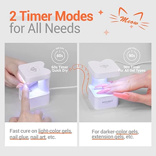 modelones Mini UV Light for Gel Nails, UV Nail Lamp, Nail Light with 2 Timers for Fast Curing Gel Polish Nails Extension, Portable LED USB Flash Cure Lamp for Travel view 4