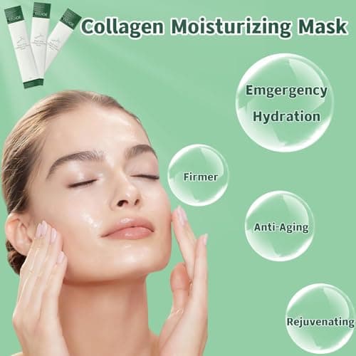 zhnnt 40 Pack Collagen Firming Face Mask，Wash-Free Firming Anti-Ageing Moisturising Face Mask,Smooth & Tight Skin,Facial Masks For Both Men And Women Of All Skin Types view 2