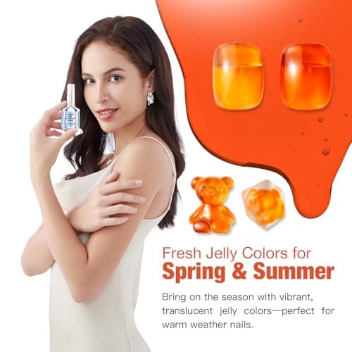 SAGEBIO Jelly Gel Nail Polish, 15ml Semi-Transparent Gel, Glossy Finish, Vibrant Colors for DIY Manicures, Long-Lasting & Chip-Resistant view 2