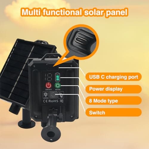 DAYBETTER 150FT Solar String Lights Outdoor Waterproof with Remote & USB Port Dimmable & Timmer,Solar Patio Lights 47+1 LED Shatterproof Bulbs 8 Light Modes,String Lights for Outside Camping Backyard view 6