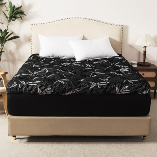 WhatsBedding 5 Inch Queen Mattress Topper Memory Foam Bamboo Viscose Air Layer view 2