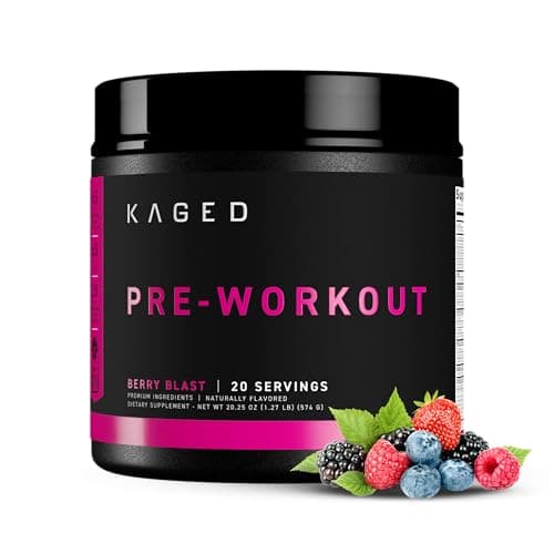 Kaged Original Pre Workout Powder | Berry Blast | Pre-Workout with Creatine, Beta Alanine, L-Citrulline, BCAAs | 274 mg Caffeine | Pre Supplements for Men & Women | 20 Servings