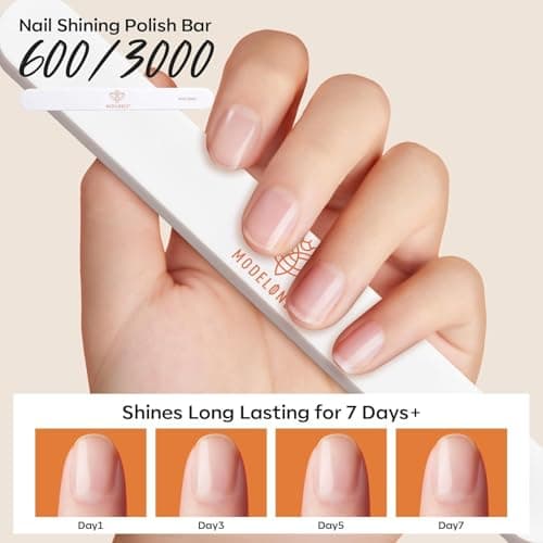 Modelones Nail Files and Nail Buffers Blocks 4 PCS, Double Side Trimed & Shaped Emery Board 100/150/180 Grits 600/3000 Nail Shine Polishing Stick, Reusable Washable Anti-bend Anti-drop Particles White view 5
