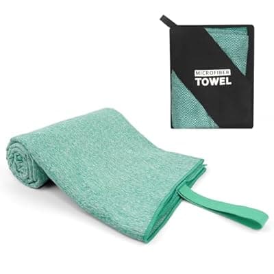 NUOYEE Hot Yoga Mat Towel 30X60 Inch Quick Dry Microfiber Camping Towel Fast Drying Lightweight Travel Body Beach Swimming Pool Towels(Light Green, 1 Pack L(30X60 Inch)