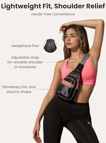 Botimmy Women Crossbody Sling Bag with Anti-Theft Pocket, Small Vegan Leather Travel Backpack, Adjustable Strap Chest & Waist Bag for Everyday, Travel & Shopping Brown view 6