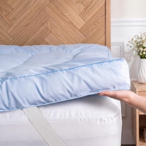 Nisleep Mattress Topper Queen Pillow Top Soft Plush for Back Pain | Fluffy Comfort Soft, Plush Cushioning, Queen Bed Fit, Breathable Airy Fiber Fill, Anchor Straps, Secure Fit, Less Shifting view 6