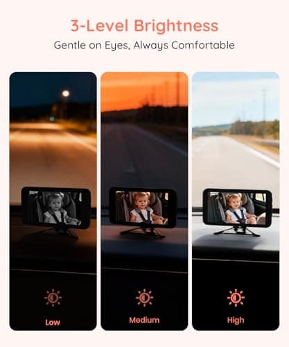 Babyvue BV5 Baby Car Camera 1080P, Dual USB Powered for Large Vehicles, IR Night Vision, 5.2” Display with Rear-Facing Car Seat Camera, Easy Installation for Infant & Toddler view 6