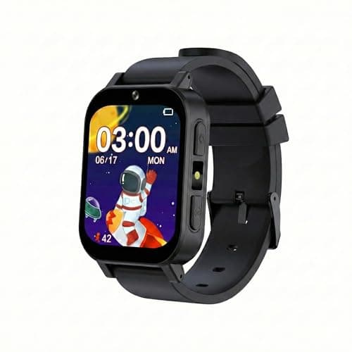 T TICCI Kids Smart Watch for Boys Girls - 1.83" HD Touch Screen, 500mAh Long Battery, Fast Type-C Charging, Games Camera Music Pedometer Torch, Educational Toys for Ages 4-12 Birthday Gift (Black)