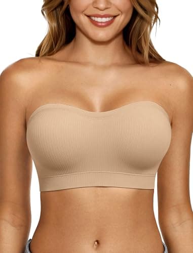 LetsJoli Push Up Strapless Bras for Women Supportive Bandeau Bra Non Slip Wireless No Underwire Padded Tube Bra view 1